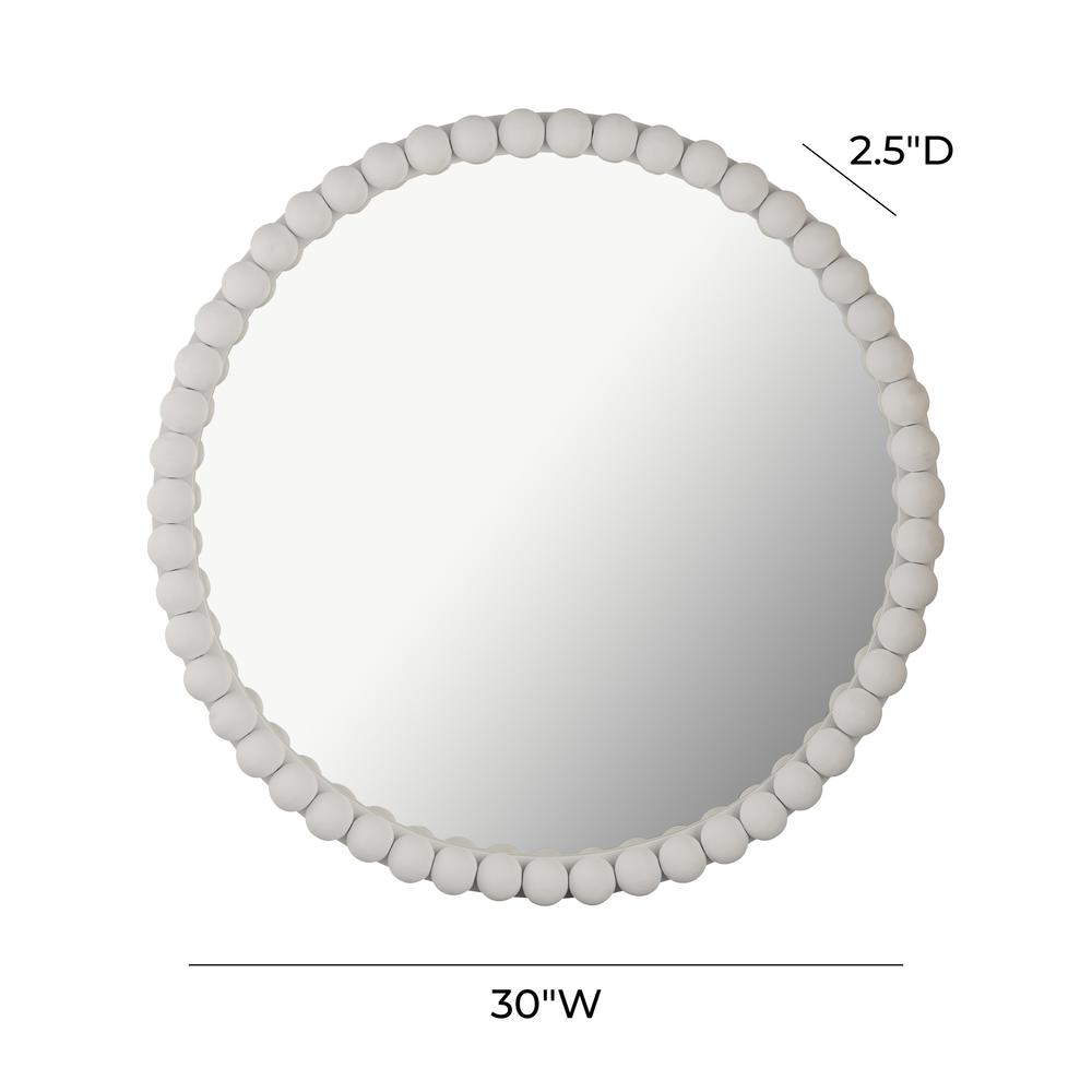 Baria White Wooden Mirror. Picture 3