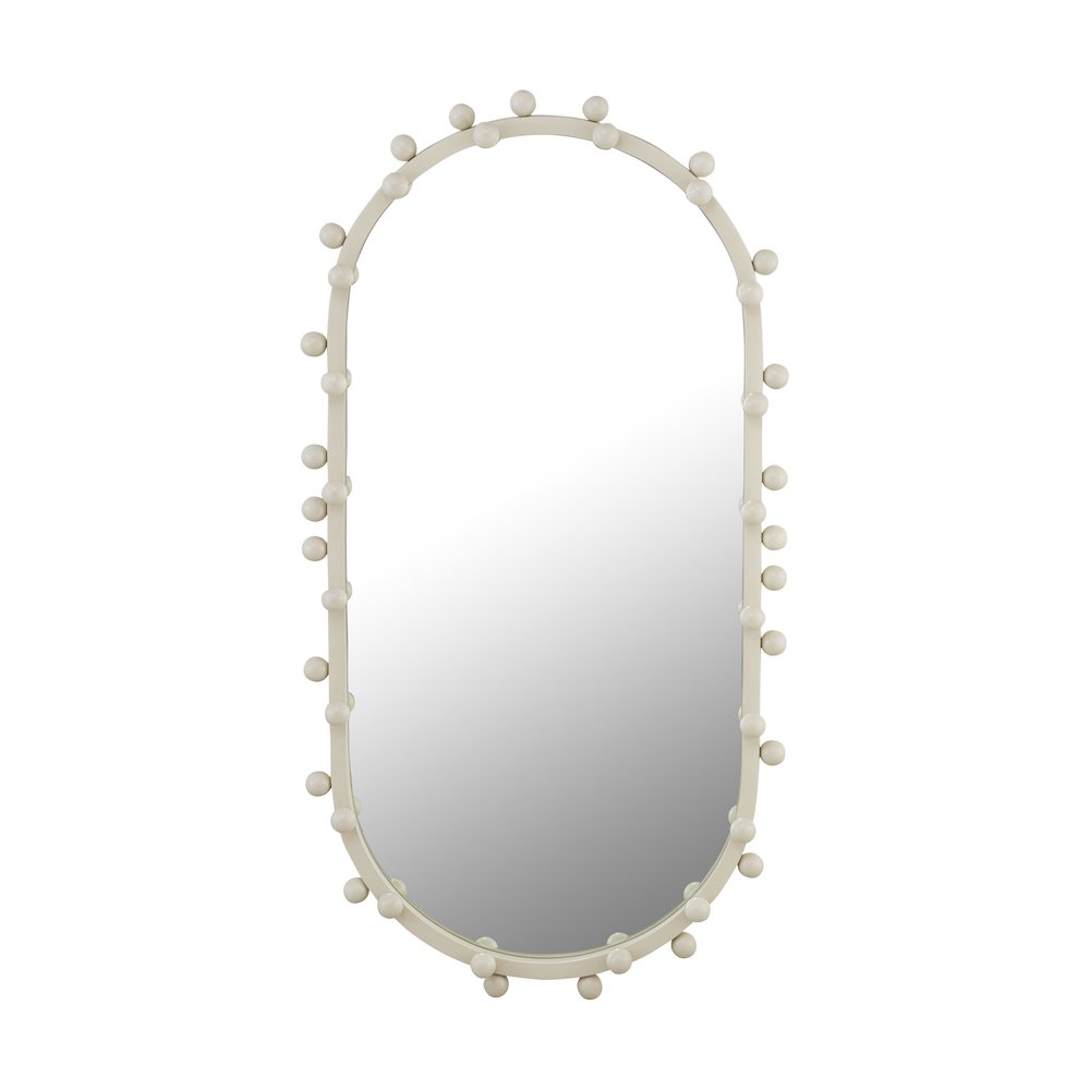 Bubbles Ivory Large Oval Wall Mirror. Picture 1