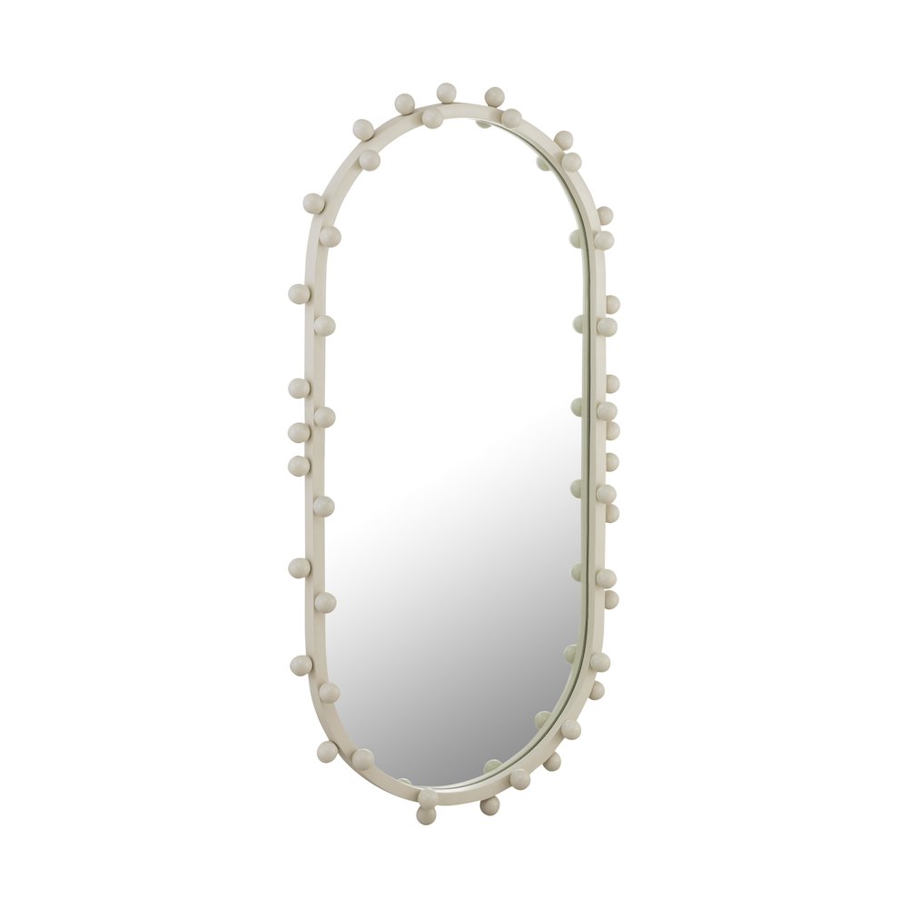 Bubbles Ivory Large Oval Wall Mirror. Picture 3