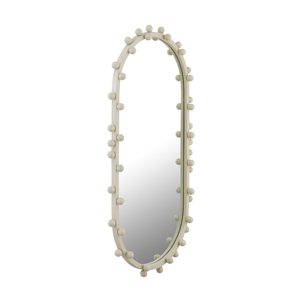 Bubbles Ivory Large Oval Wall Mirror. Picture 4