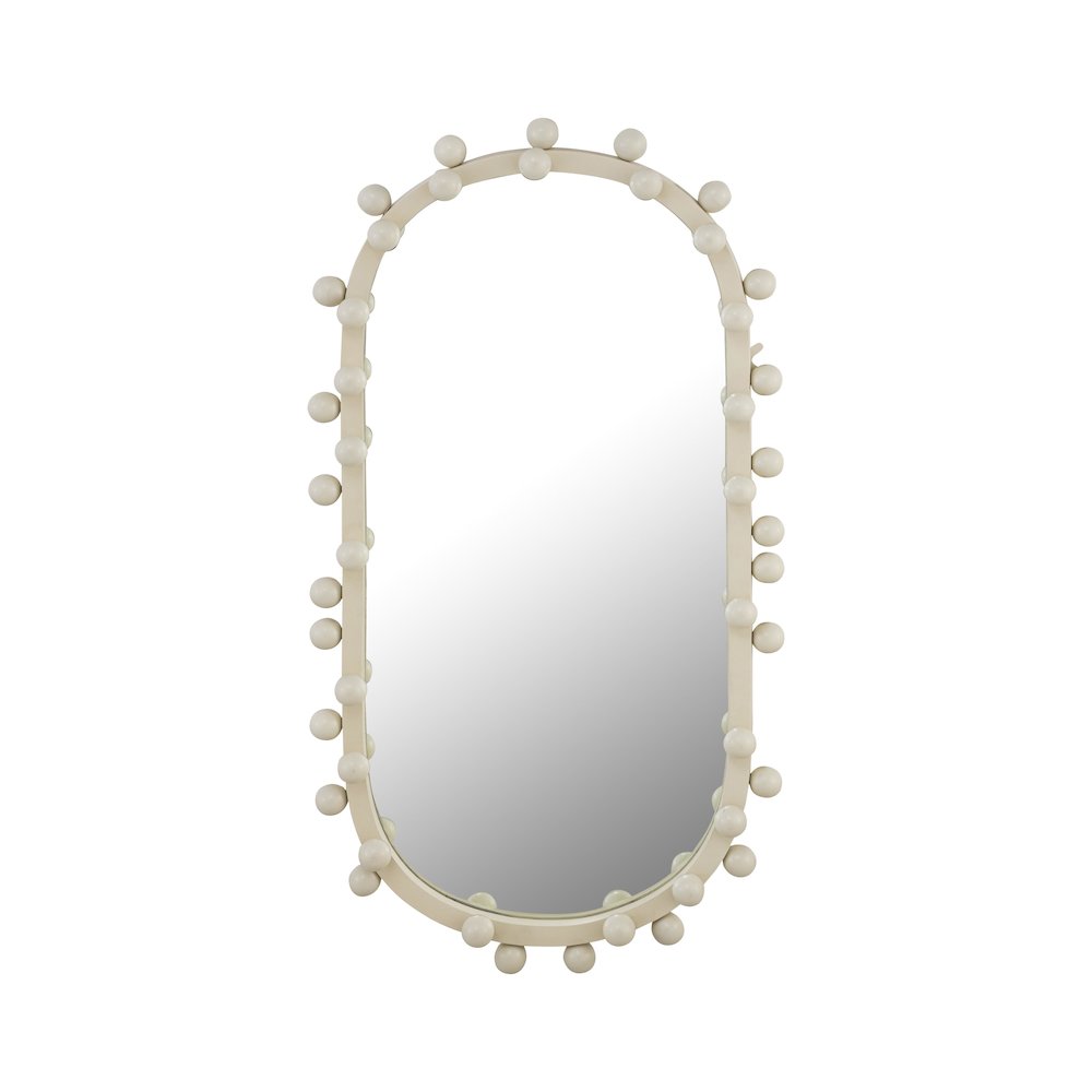 Bubbles Ivory Oval Wall Mirror. Picture 1