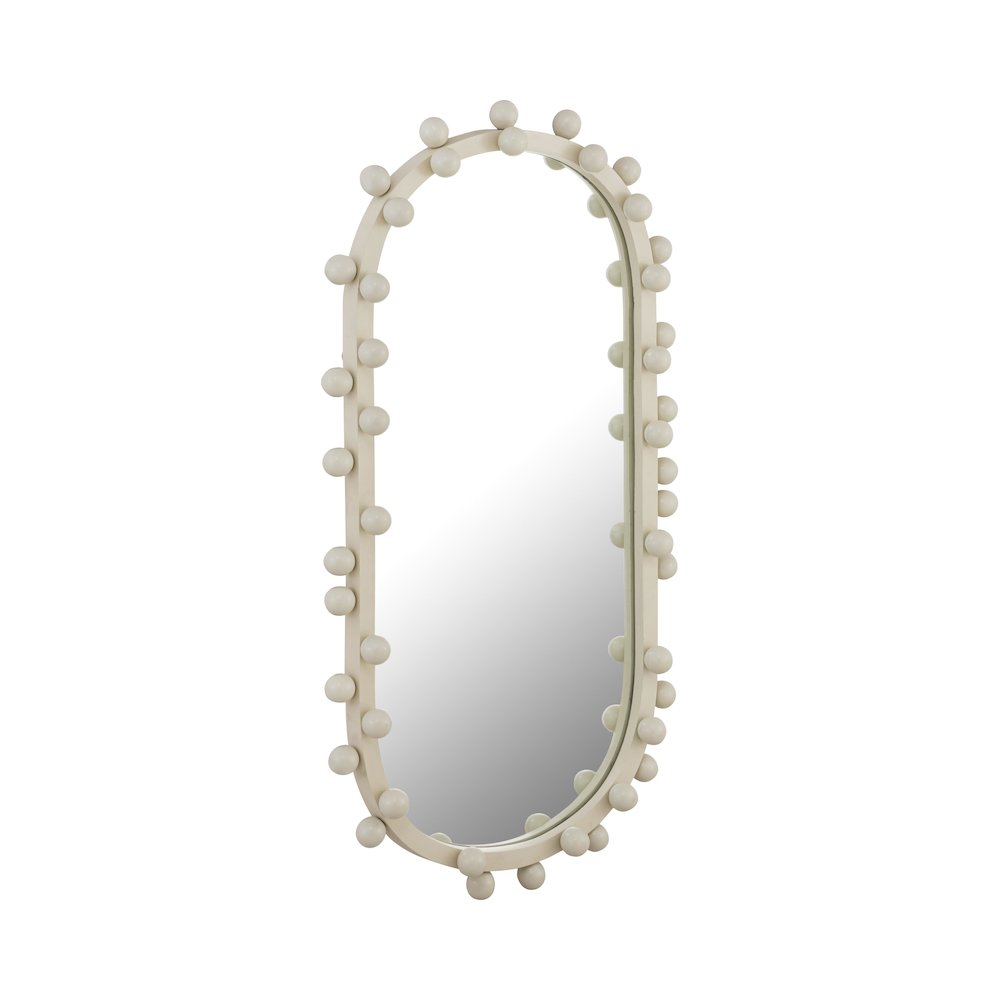 Bubbles Ivory Oval Wall Mirror. Picture 2