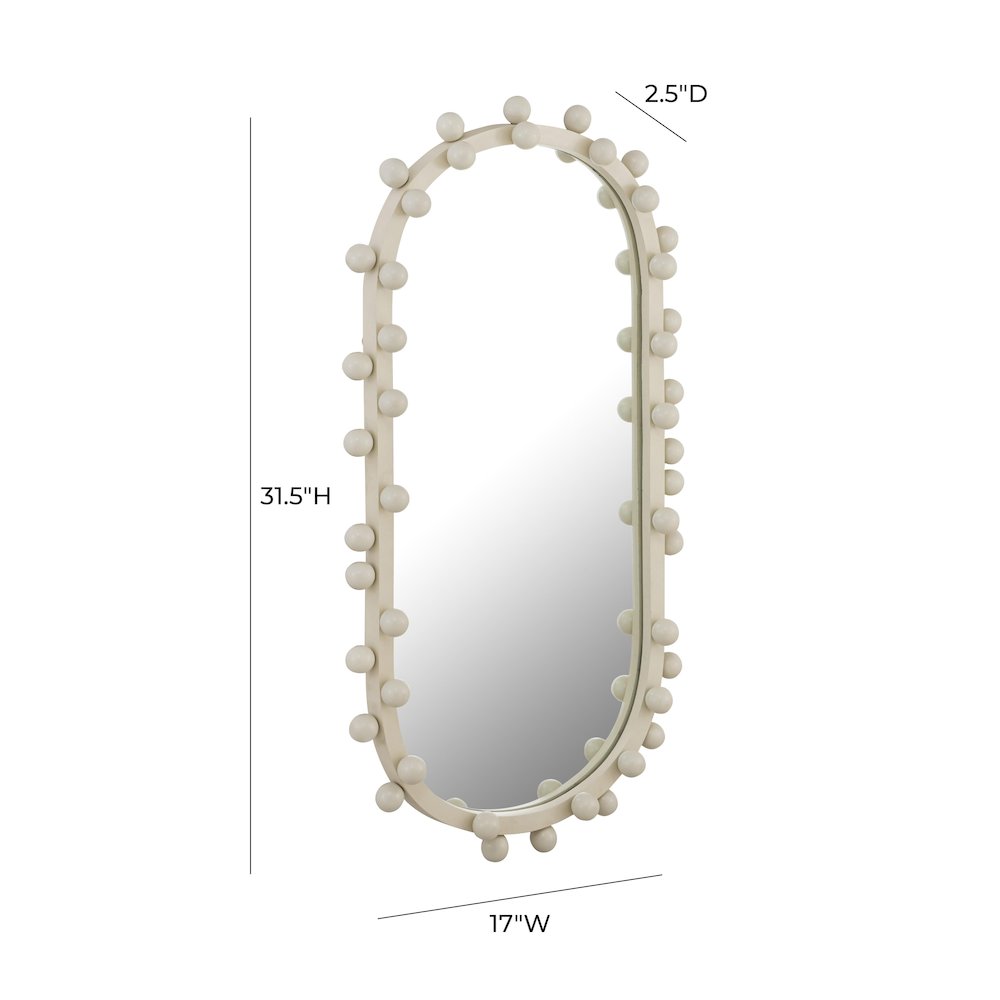 Bubbles Ivory Oval Wall Mirror. Picture 6