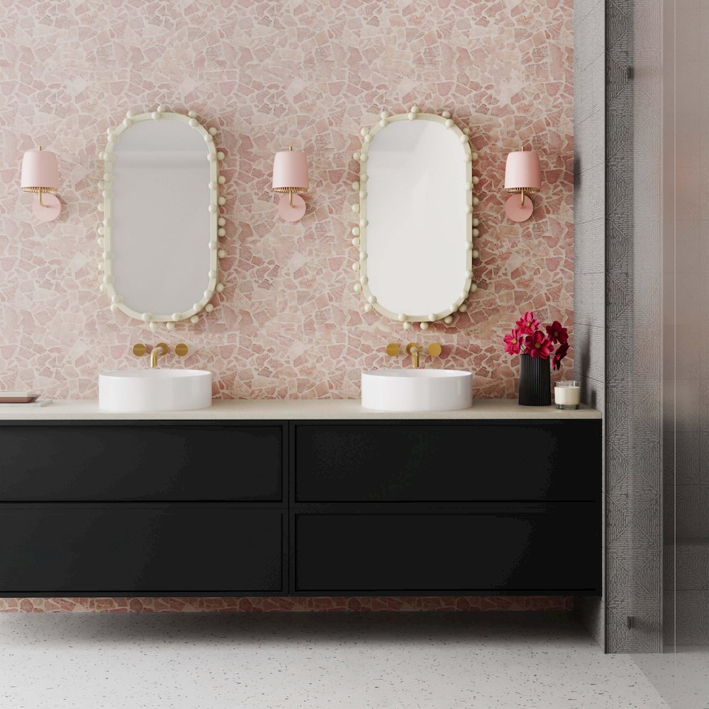 Bubbles Ivory Oval Wall Mirror. Picture 7
