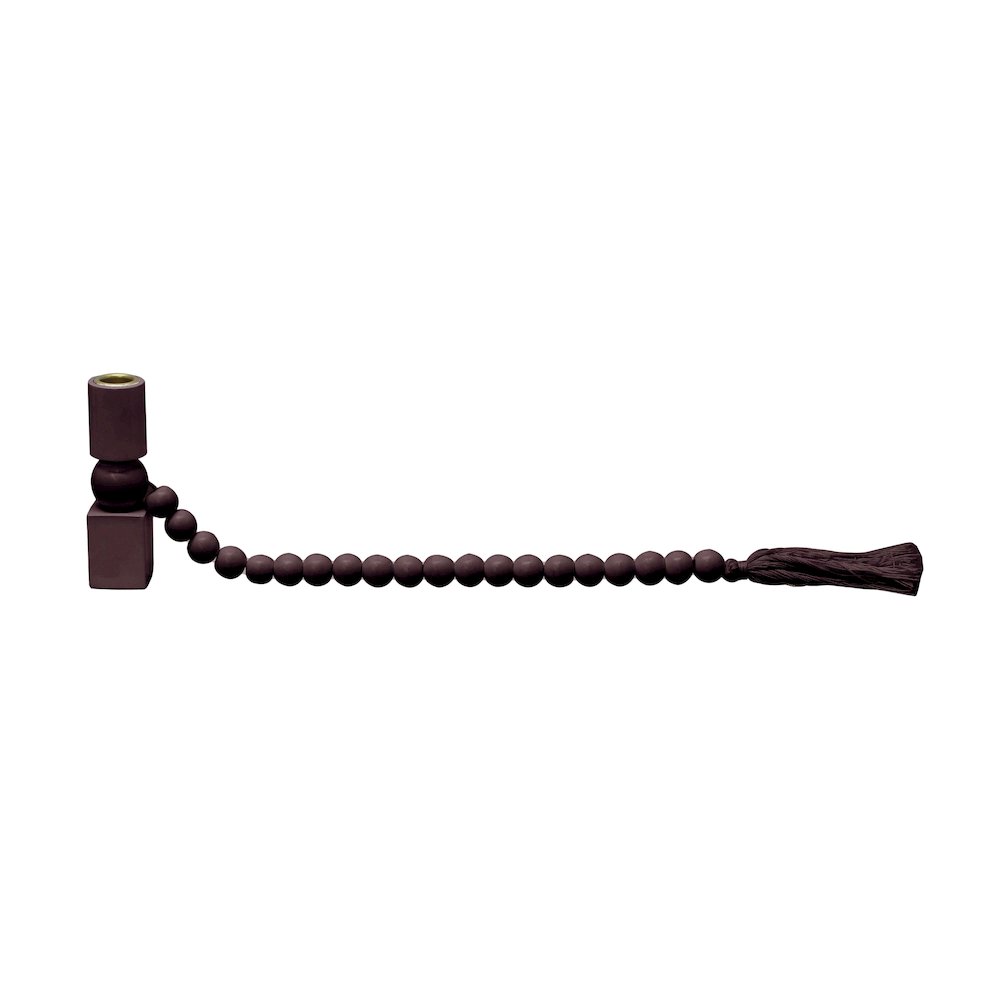 Harrison Merlot Wooden Candlestick. Picture 3