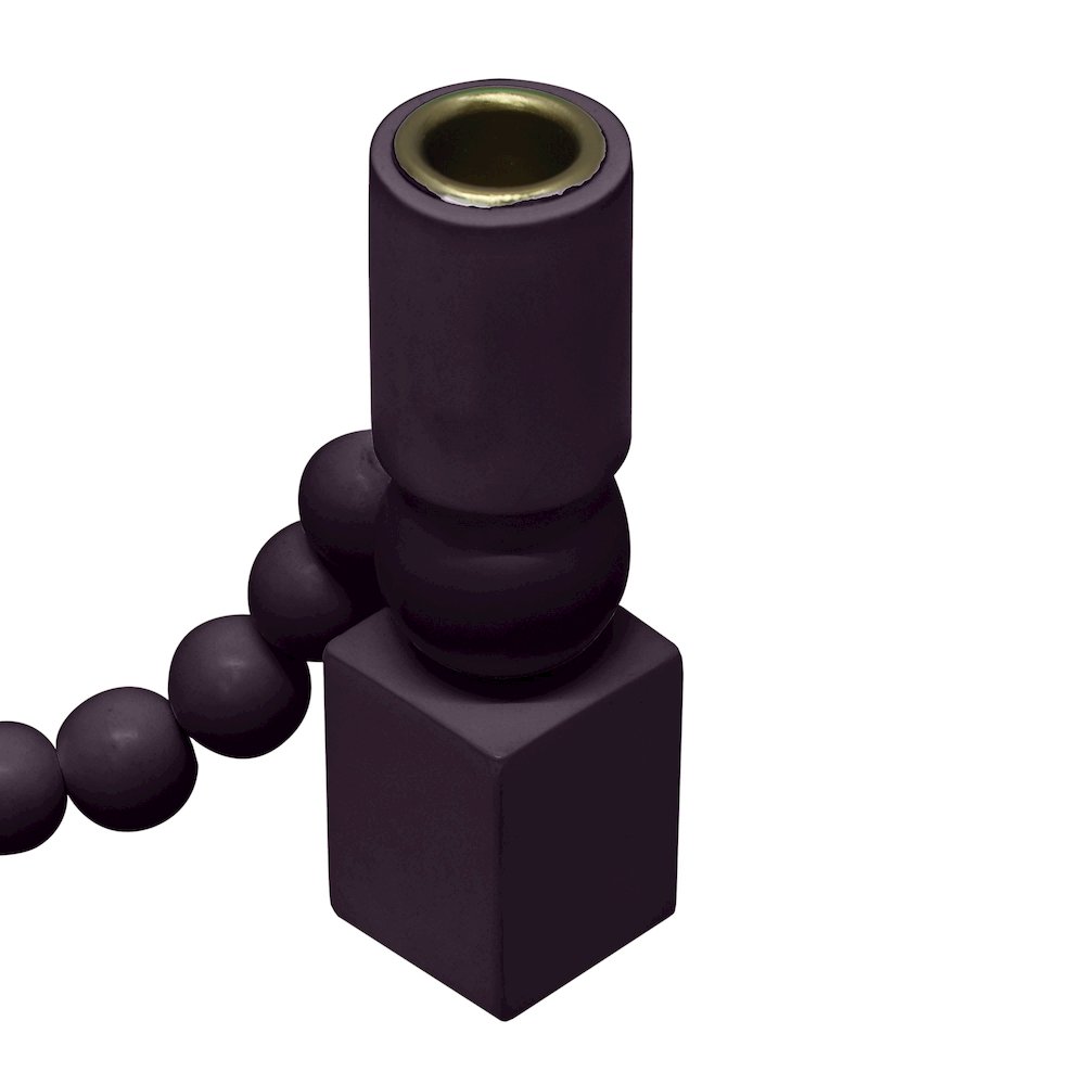 Harrison Merlot Wooden Candlestick. Picture 4