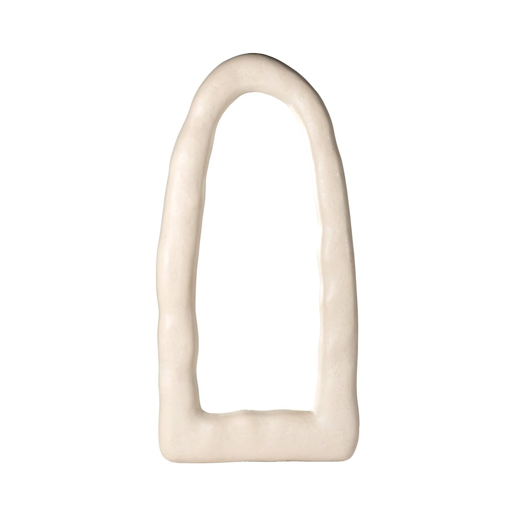 Kaia Cream Textured Small Floor Mirror. Picture 1