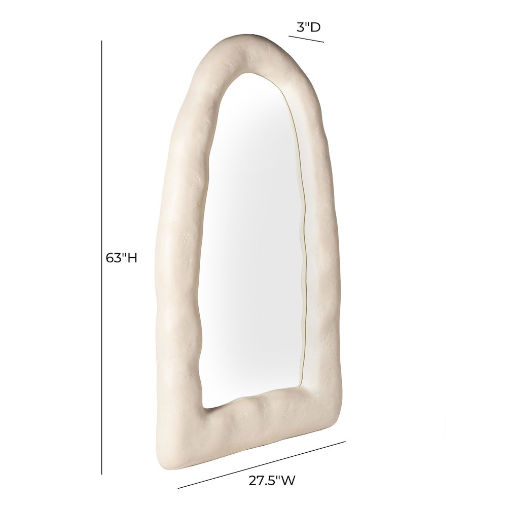 Kaia Cream Textured Small Floor Mirror. Picture 6