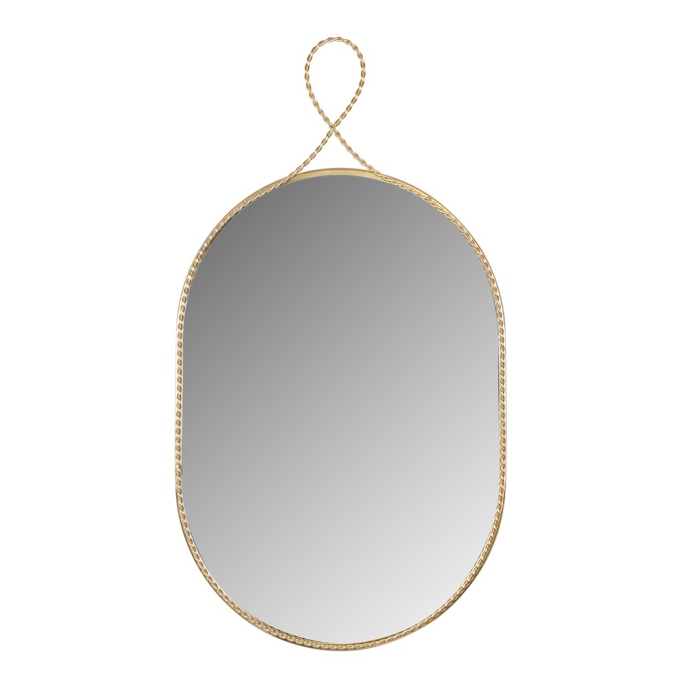 Ravina Braided Brass Oval Wall Mirror. Picture 1