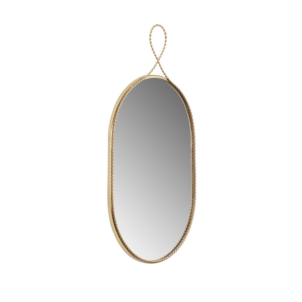 Ravina Braided Brass Oval Wall Mirror. Picture 3