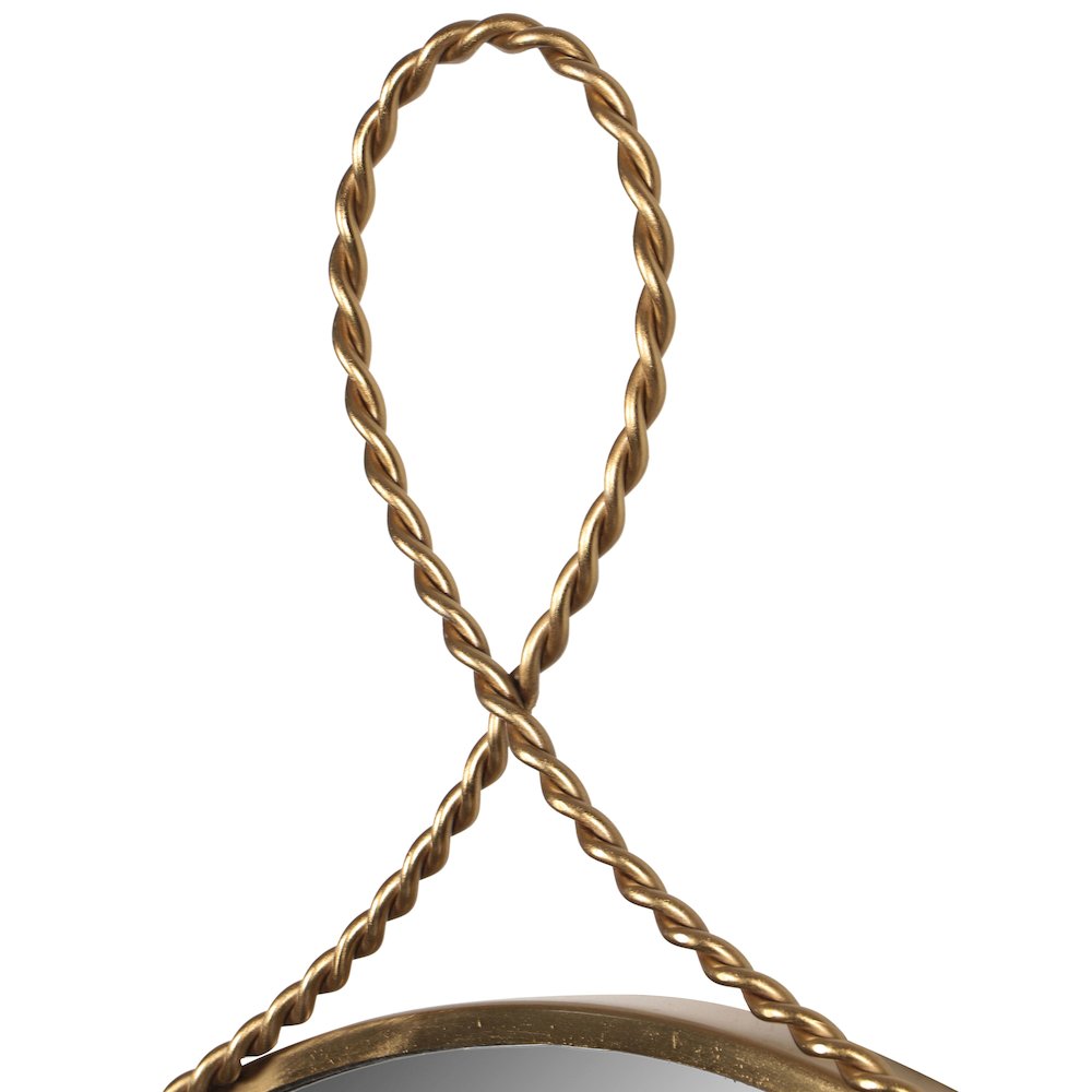 Ravina Braided Brass Oval Wall Mirror. Picture 5