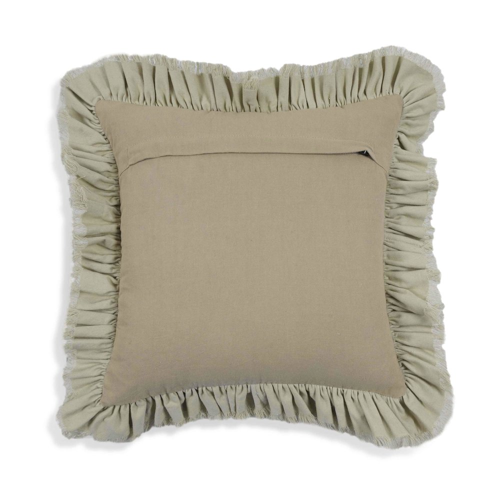 Alessia Distressed Beige Velvet Pillow. Picture 3