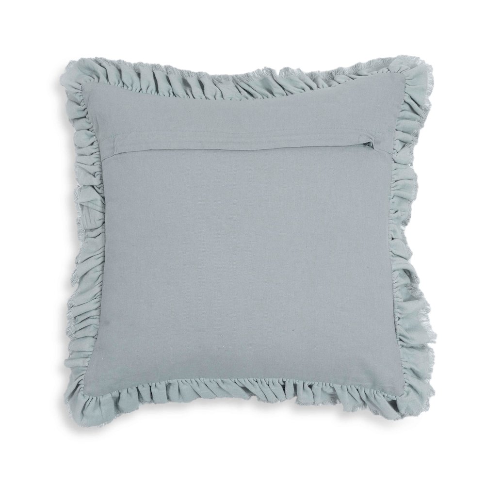 Alessia Distressed Blue Velvet Pillow. Picture 3
