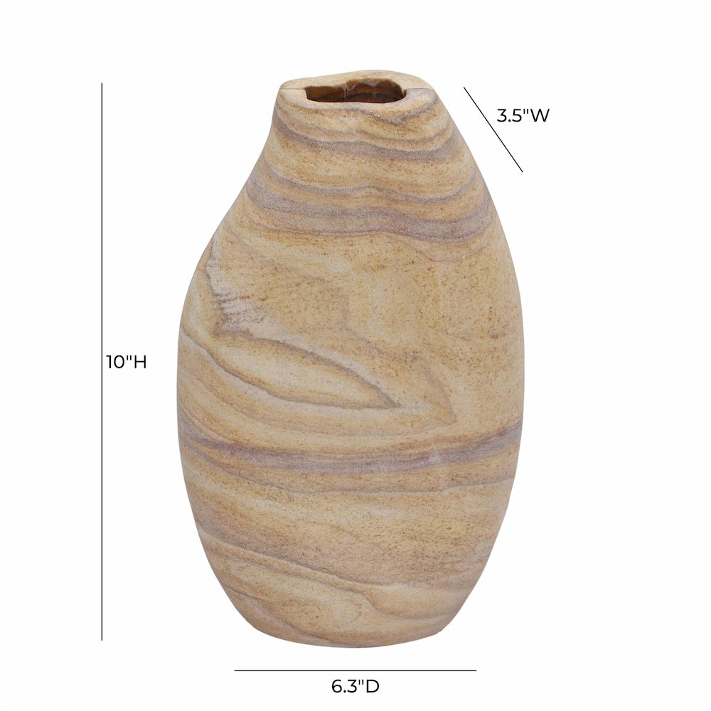 Saava Sandstone Curved Vase. Picture 5