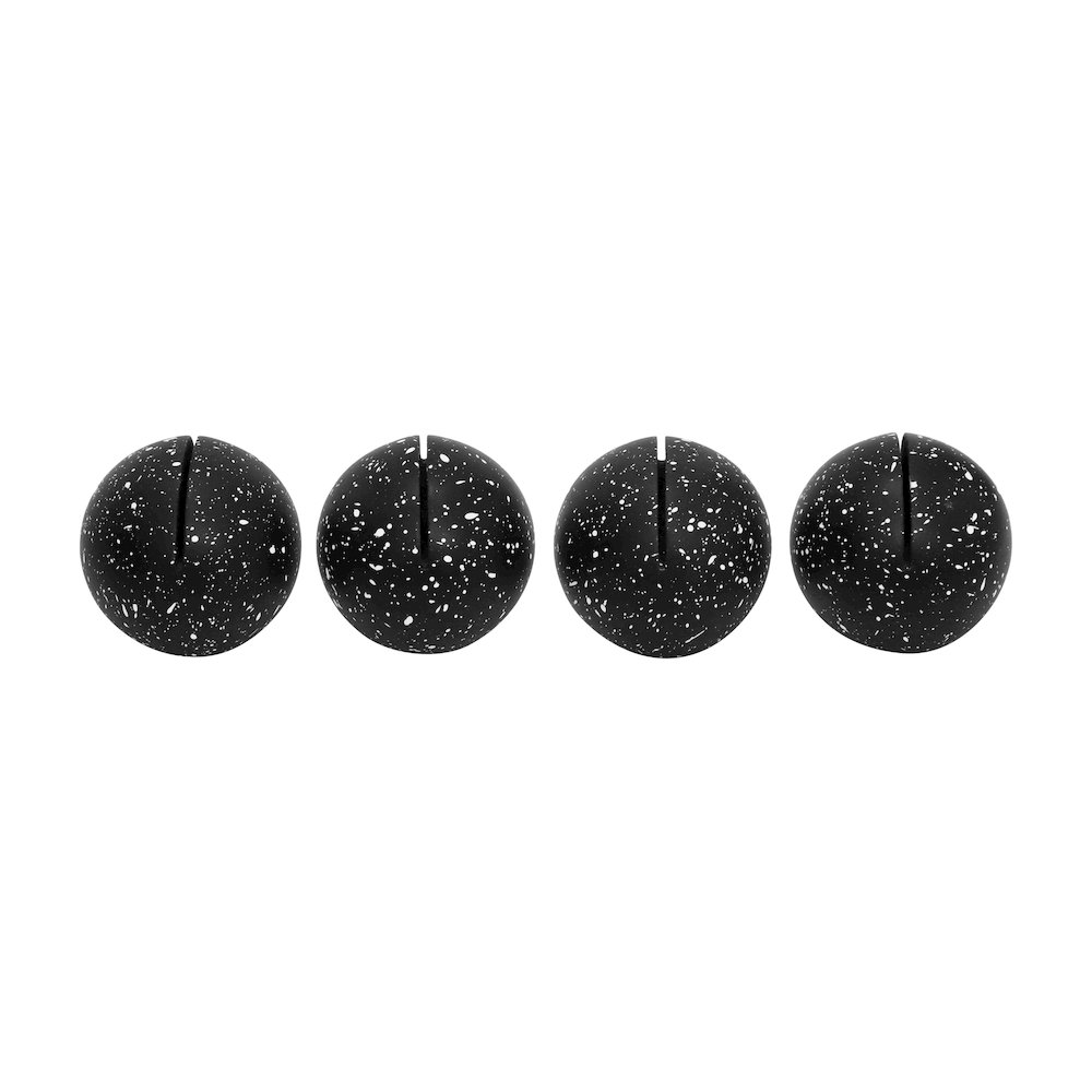 Gabby Speckled Black Round Card Holder - Set of 4. Picture 1
