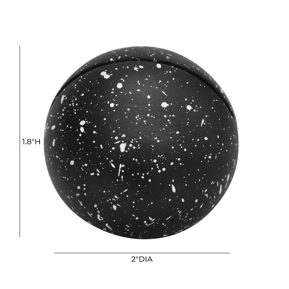 Gabby Speckled Black Round Card Holder - Set of 4. Picture 4