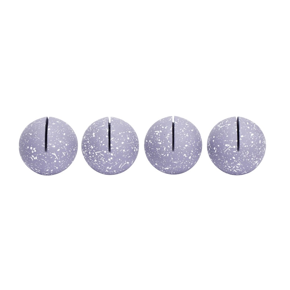 Gabby Speckled Purple Round Card Holder - Set of 4. Picture 1