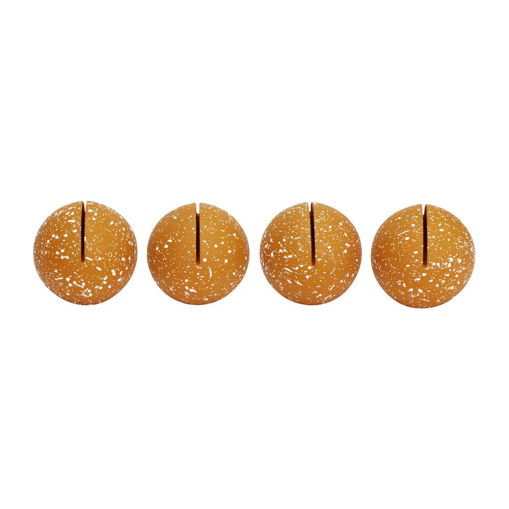 Gabby Speckled Terracotta Round Card Holder - Set of 4. Picture 1