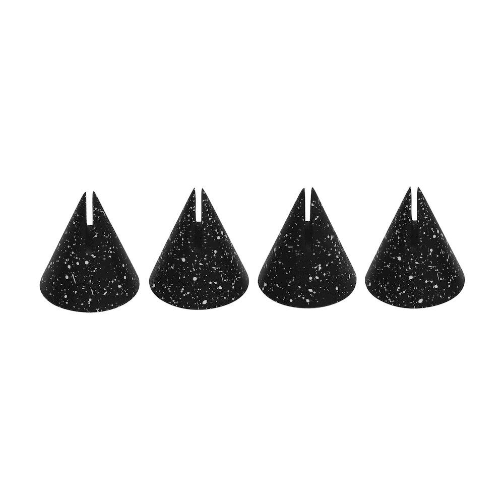 Gabby Speckled Black Cone Card Holder - Set of 4. Picture 1