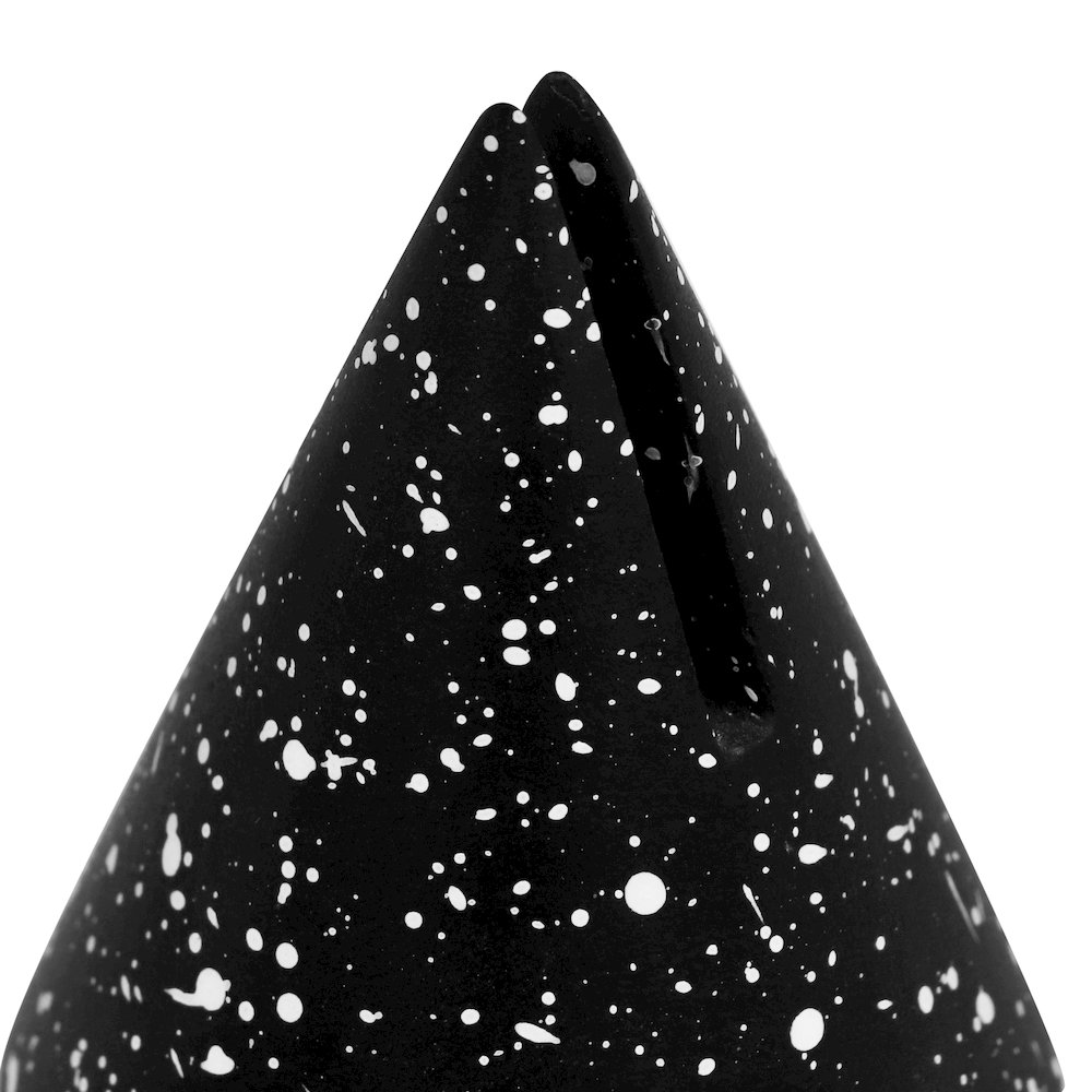 Gabby Speckled Black Cone Card Holder - Set of 4. Picture 3