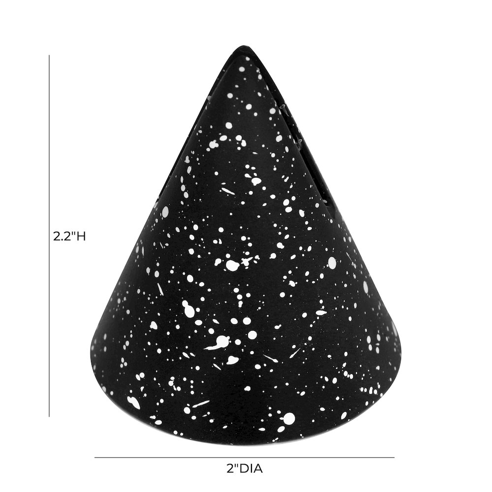 Gabby Speckled Black Cone Card Holder - Set of 4. Picture 4