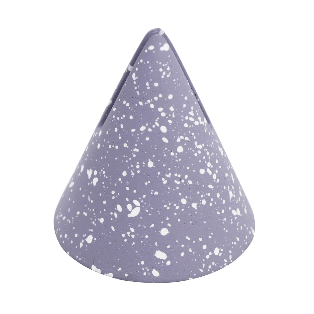 Gabby Speckled Purple Cone Card Holder - Set of 4. Picture 2