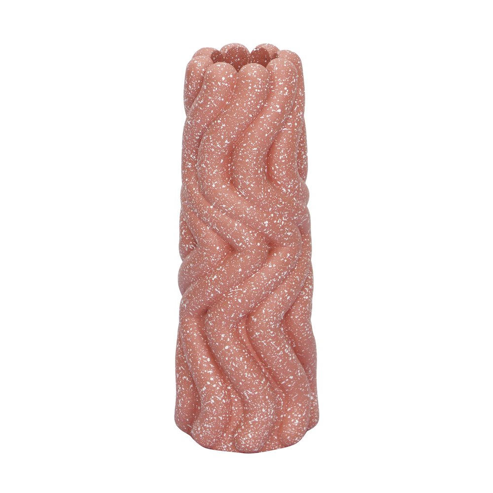 Gabby Speckled Salmon Pink Vase. Picture 1