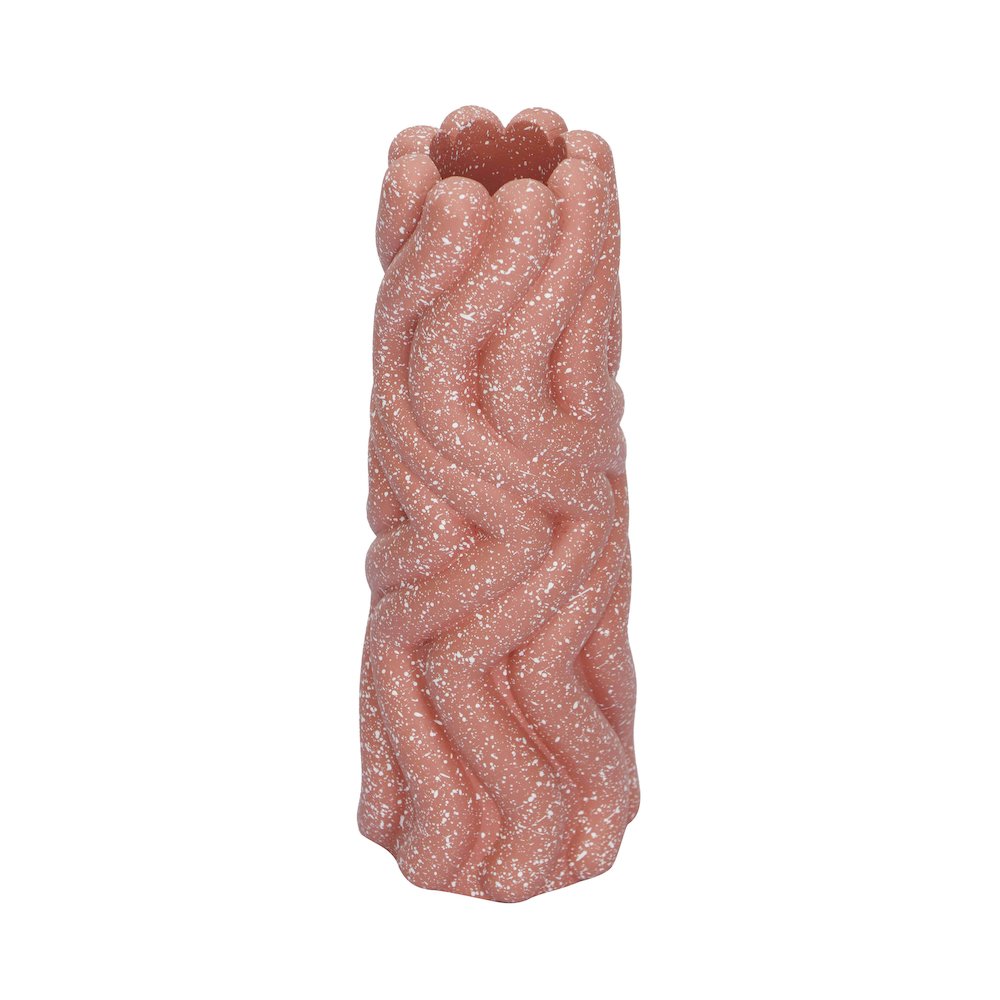 Gabby Speckled Salmon Pink Vase. Picture 2