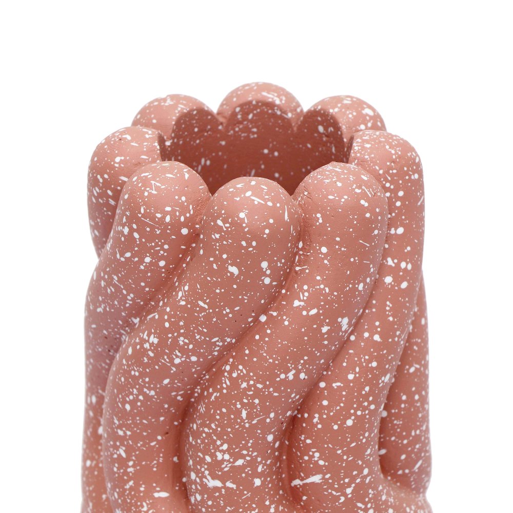 Gabby Speckled Salmon Pink Vase. Picture 3