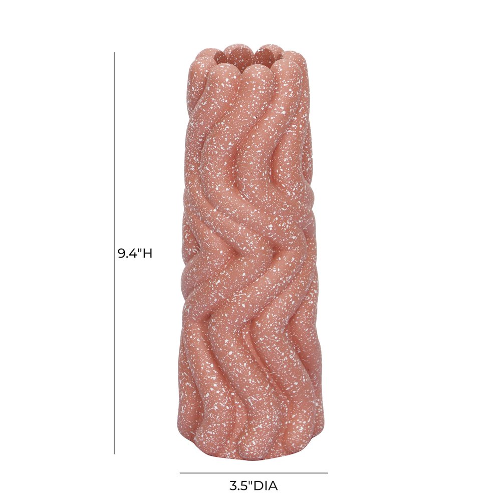 Gabby Speckled Salmon Pink Vase. Picture 4