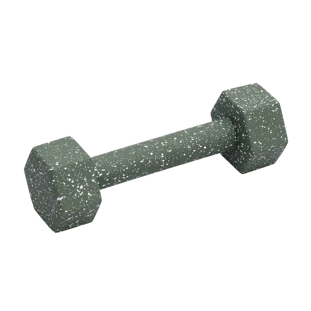 Gabby Speckled Army Green Decorative Dumbbell. Picture 1