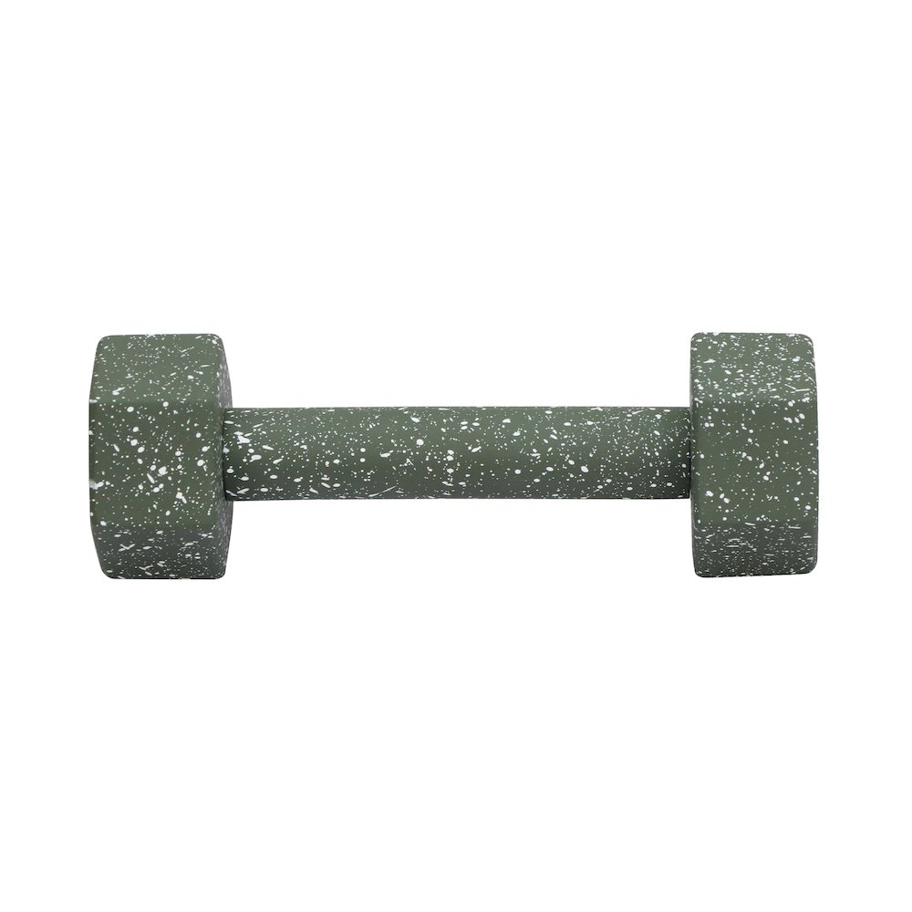 Gabby Speckled Army Green Decorative Dumbbell. Picture 3