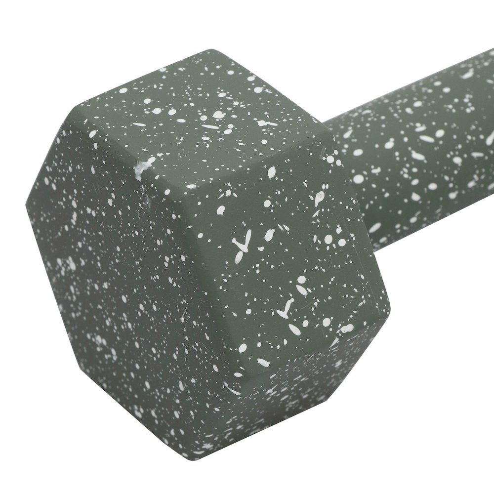 Gabby Speckled Army Green Decorative Dumbbell. Picture 4