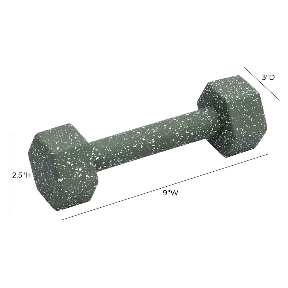 Gabby Speckled Army Green Decorative Dumbbell. Picture 5