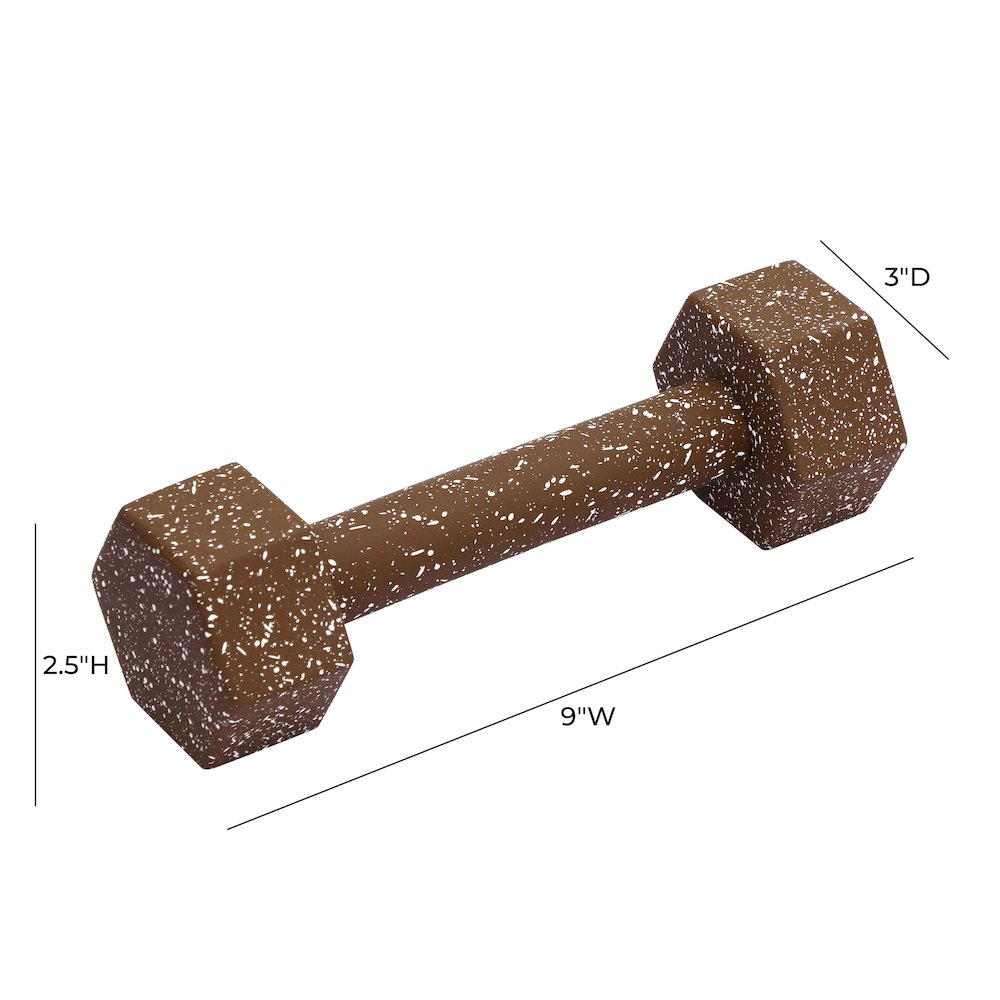 Gabby Speckled Brick Red Decorative Dumbbell. Picture 5