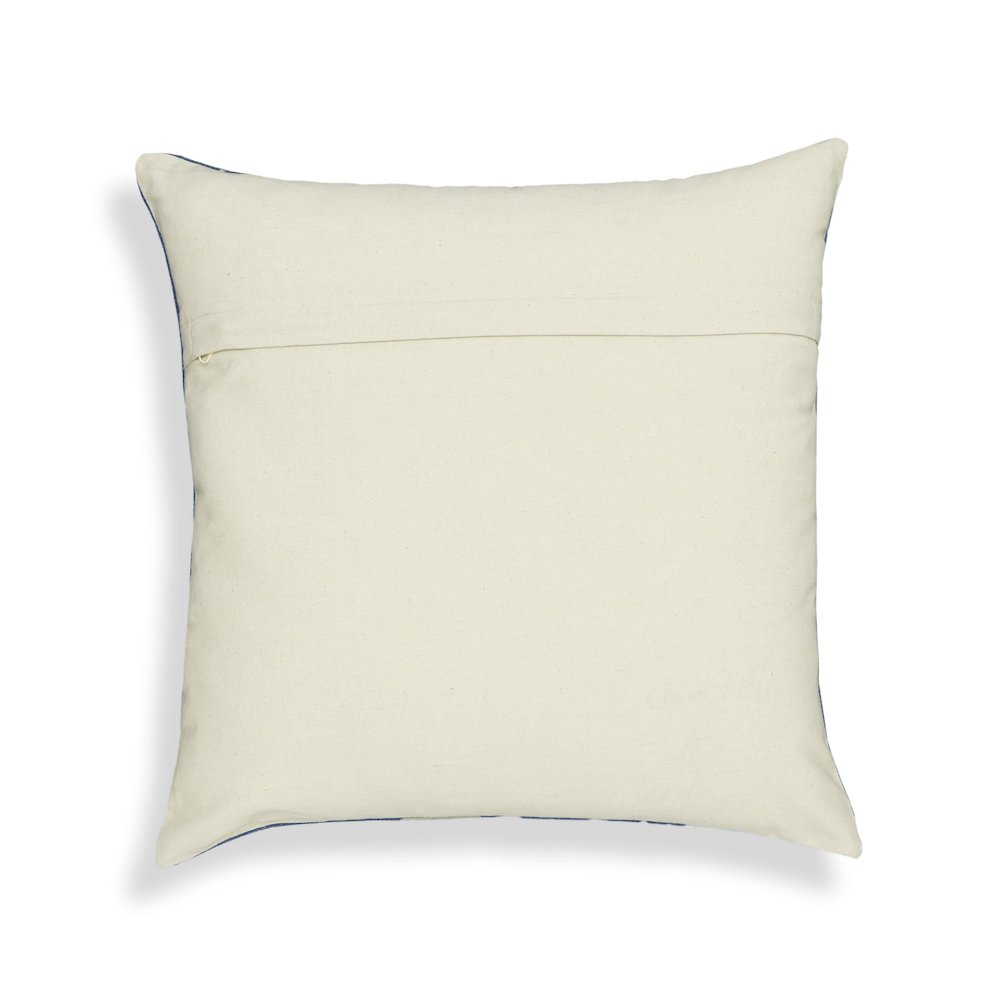 Indigo Triangles Cotton 20 inch Square Accent Pillow. Picture 3
