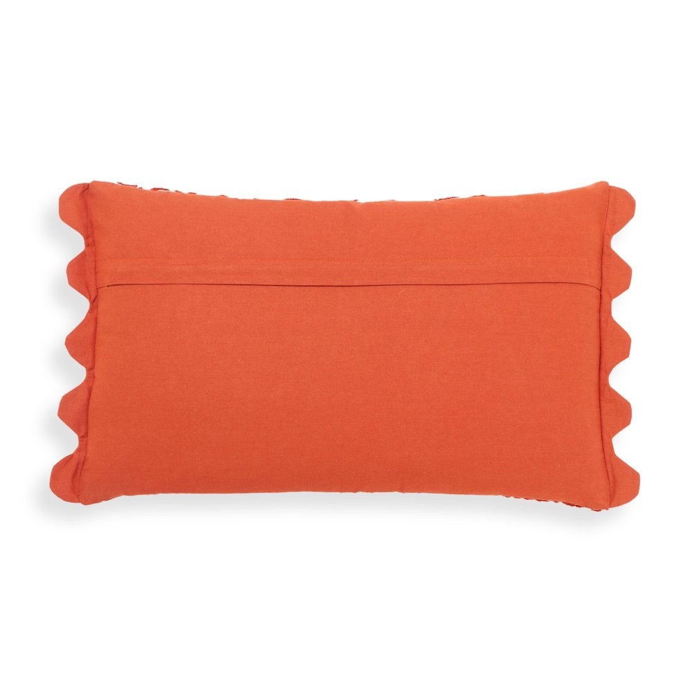 Portia Orange Embroidered Cotton Flex 20 x 12 inch Accent Cushion. Picture 3