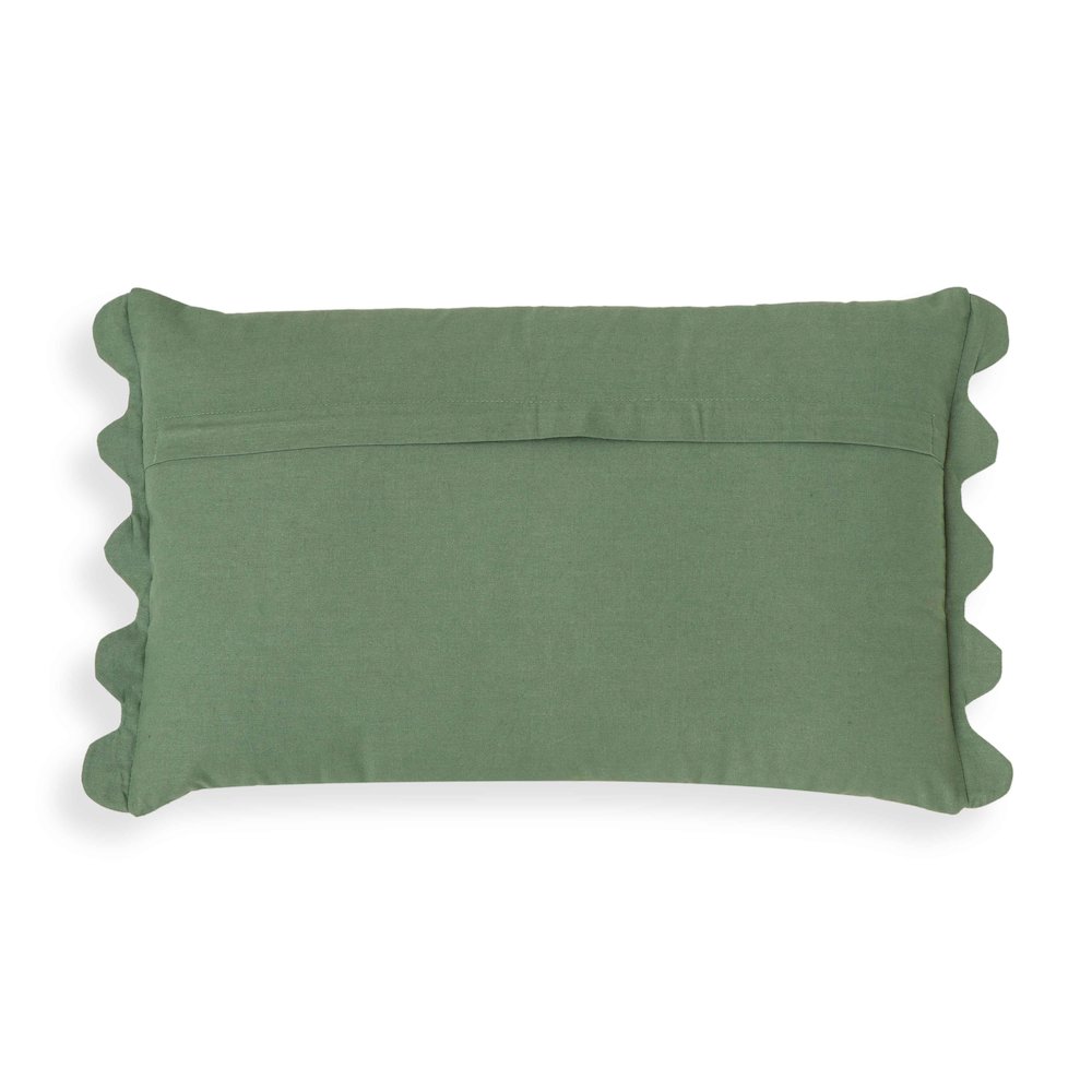 Portia Aqua Embroidered Cotton Flex 20 x 12 inch Accent Cushion. Picture 3