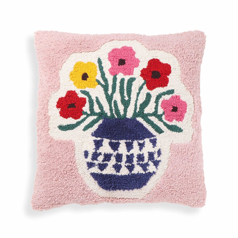 Blossom Tufted Cotton 20 inch Square Accent Pillow. Picture 1