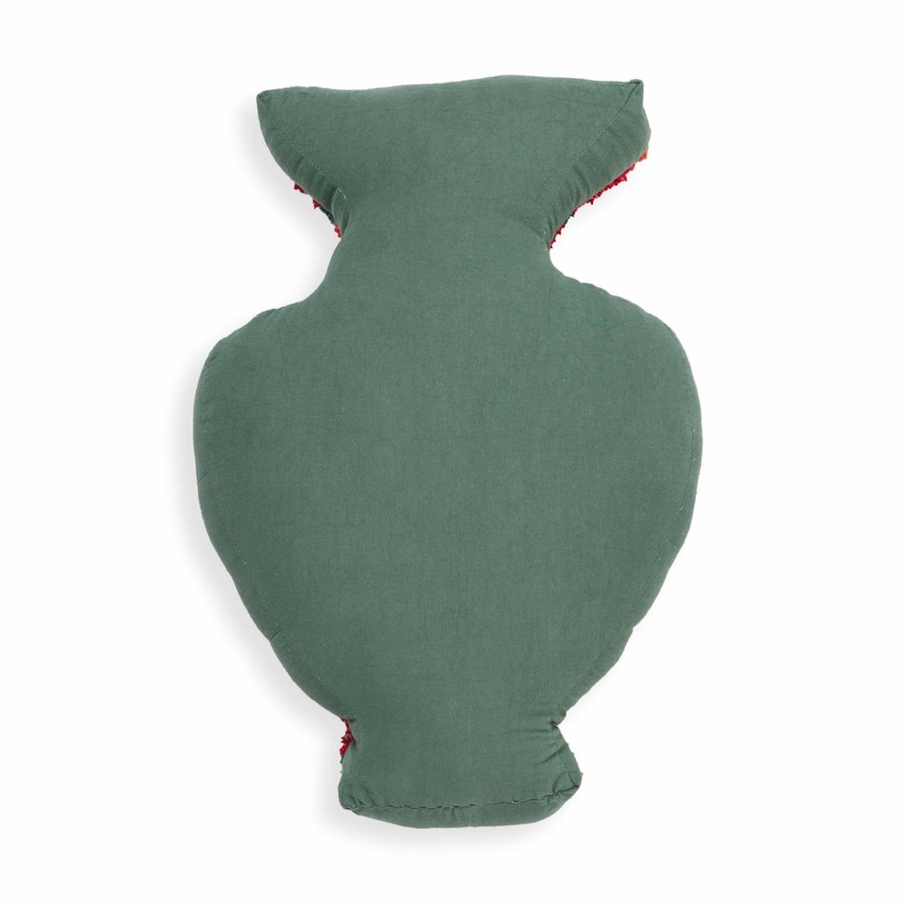Amphorae Red Tufted Accent Pillow. Picture 3
