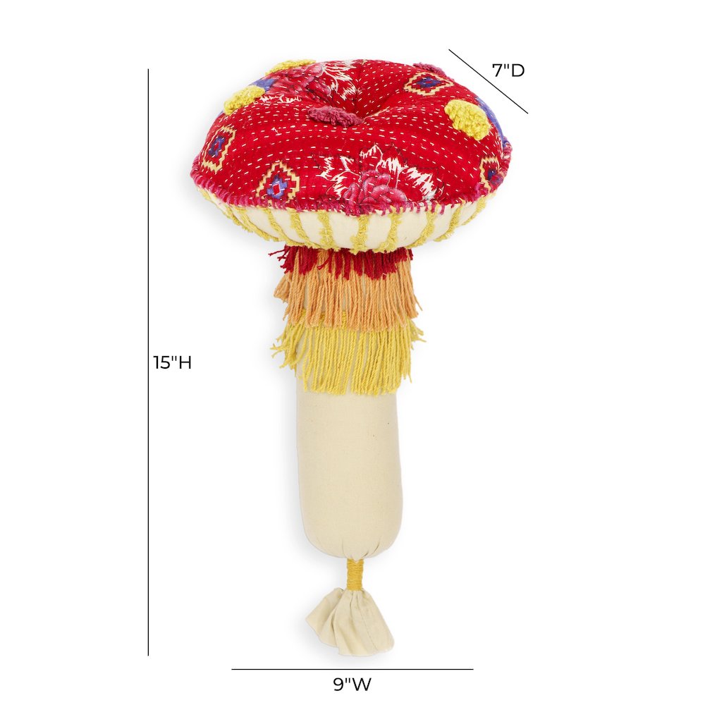 Mushroom Hand Sewn Pillow. Picture 6