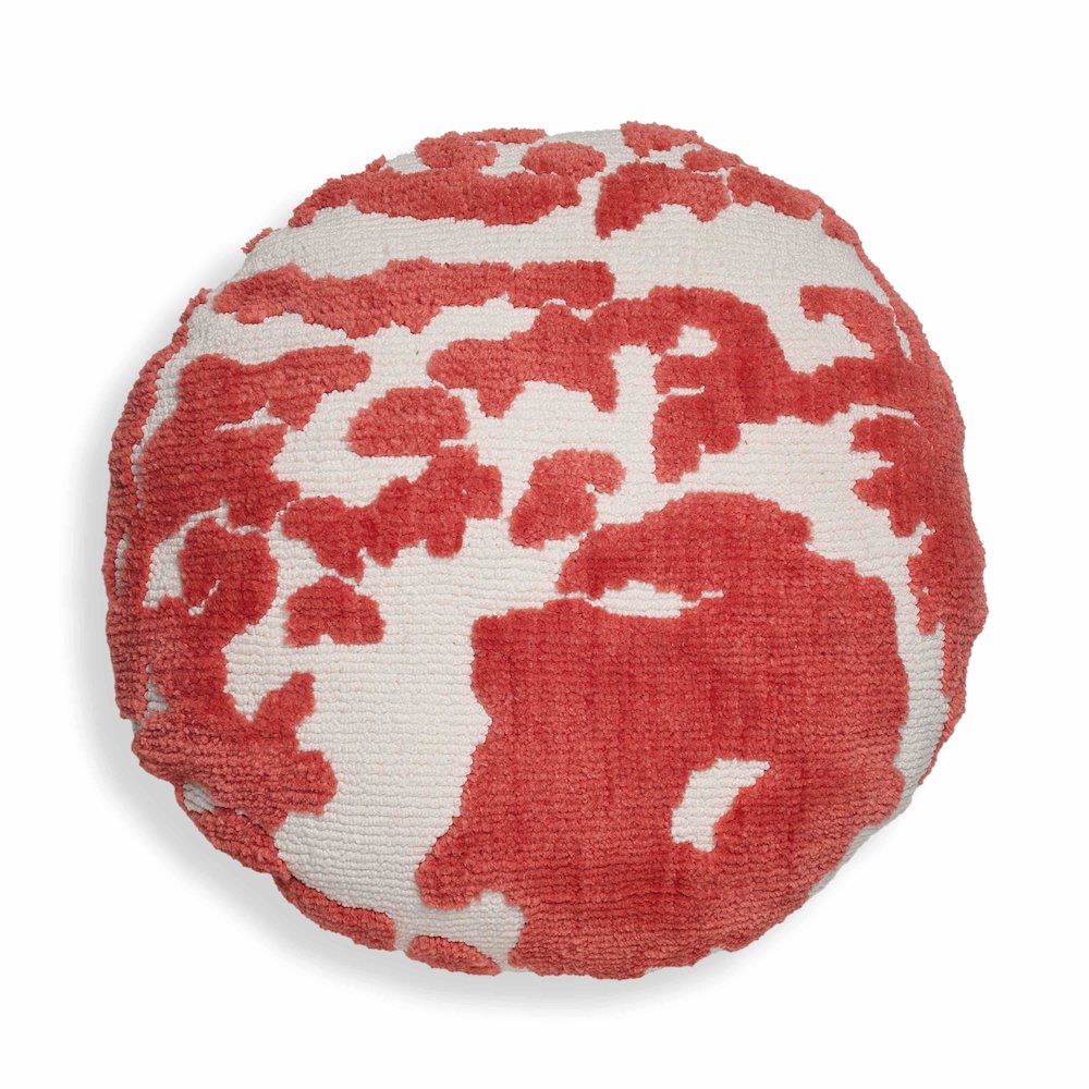 Coast Coral Pink Tufted 20" Round Pillow. Picture 1