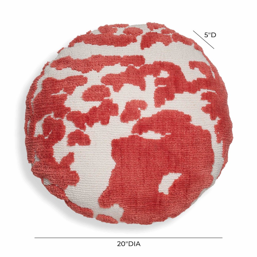 Coast Coral Pink Tufted 20" Round Pillow. Picture 4