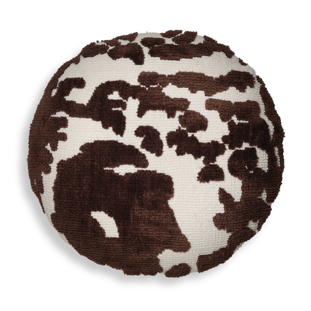 Coast Chocolate Brown Tufted 20" Round Pillow. Picture 1