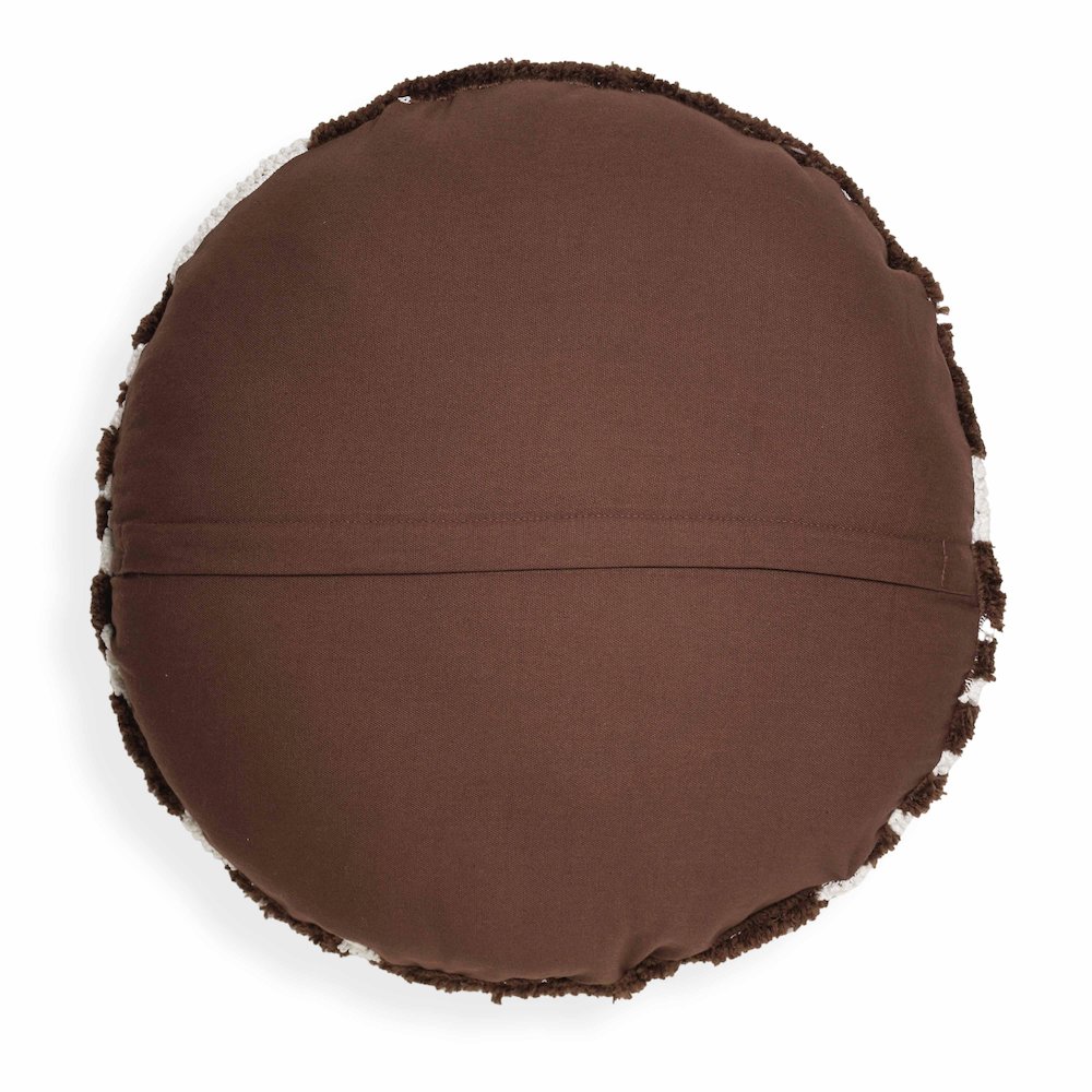 Coast Chocolate Brown Tufted 20" Round Pillow. Picture 2