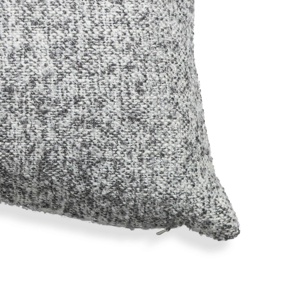 Poh Washed Grey Boucle 16" Square Accent Pillow. Picture 3