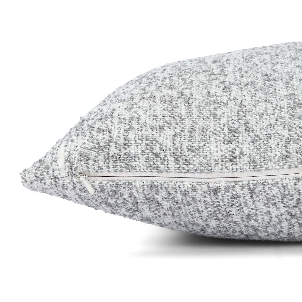 Poh Washed Grey Boucle 16" Square Accent Pillow. Picture 4