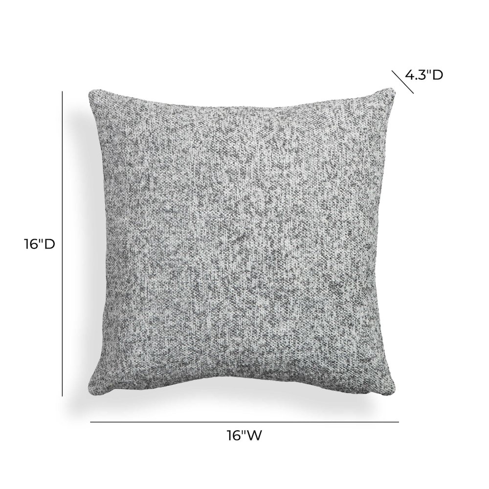 Poh Washed Grey Boucle 16" Square Accent Pillow. Picture 5