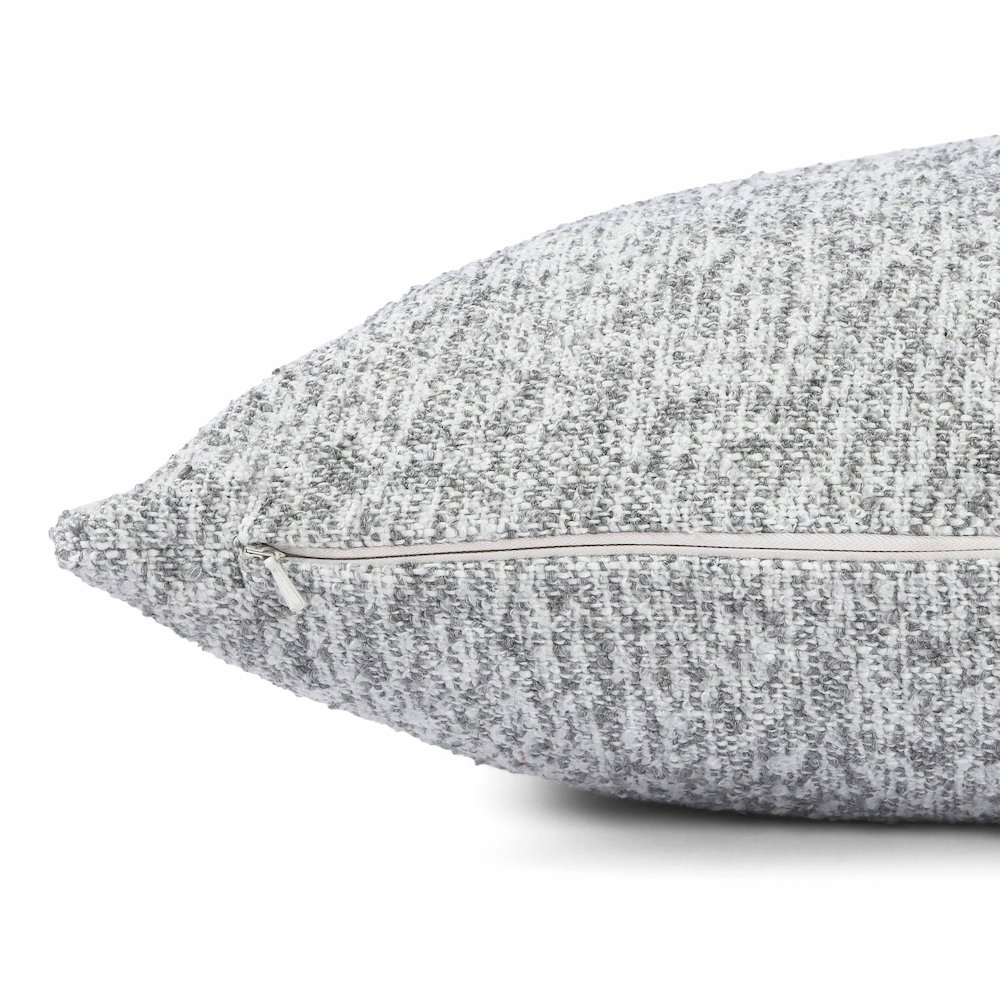 Poh Washed Grey Boucle 20" Square Accent Pillow. Picture 4