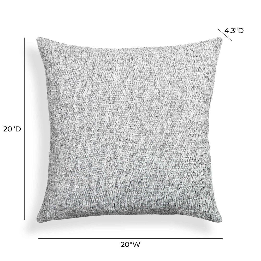 Poh Washed Grey Boucle 20" Square Accent Pillow. Picture 5